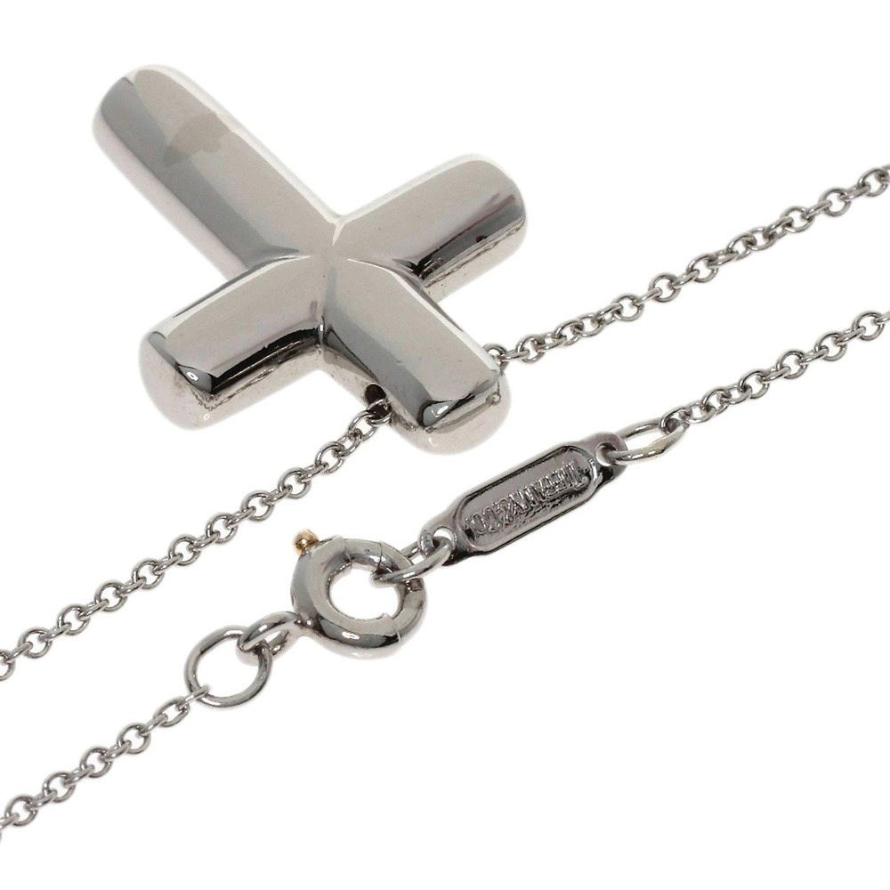 Tiffany Co Dots Cross Necklace Diamond Pendant Platinum Silver